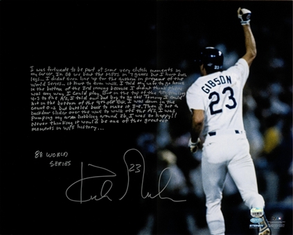 Kirk Gibson Signed & Inscribed 16x20 1988 World Series Game 1 Home Run Photo (Steiner & Fanatics)